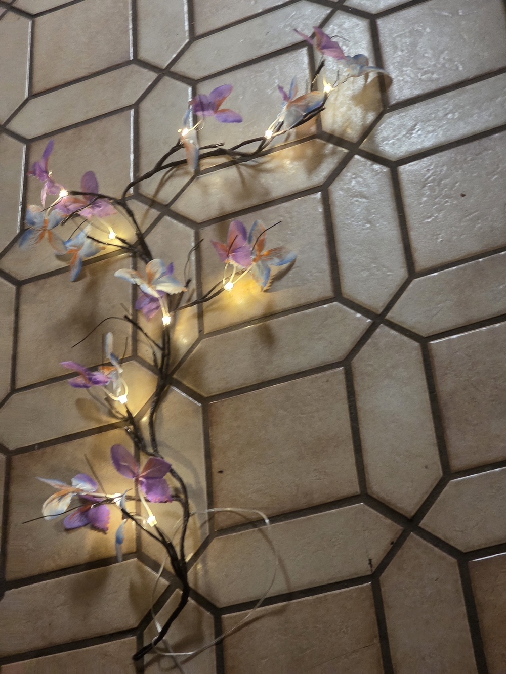 Purple LED Butterfly String Lights Usb.